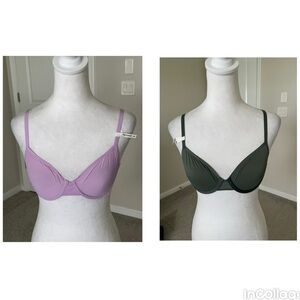 NWT Aerie 2 Bra Smoothez Bundle 34B Green and Lavender